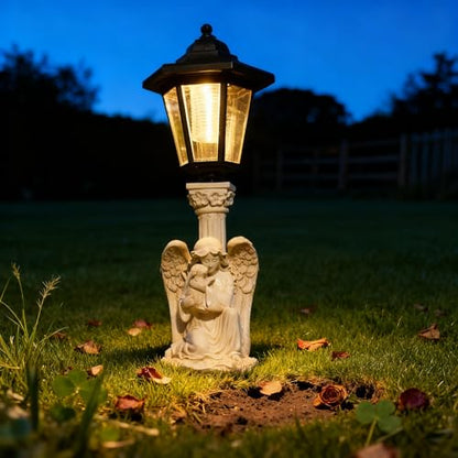 Solar Garden Statues Memorial Decor Garden Angel Statues for Outside Lawn Yard Patio Balcony Art Sculptures Gifts for Mom Women - size: 10*6*10 in