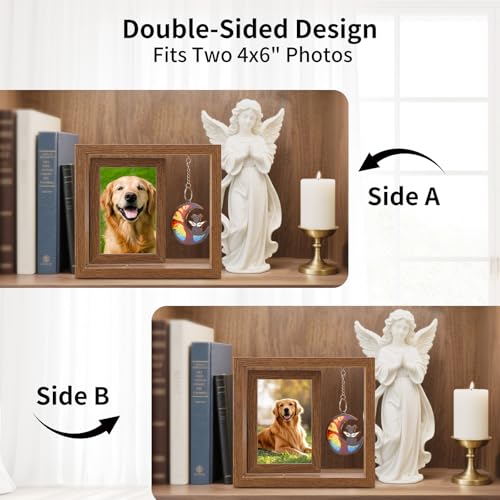 Dog Memorial Picture Frame, 4x6 Wooden Frame, Pet Loss Gift - color: Life Tree
