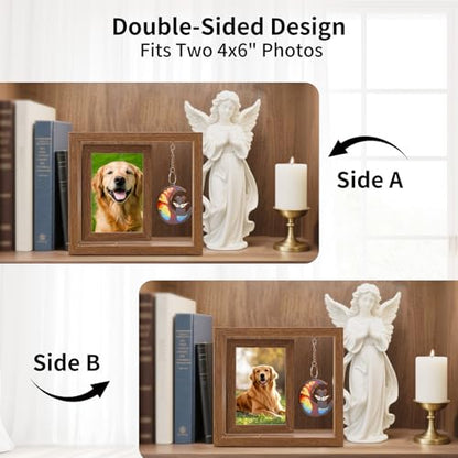 Dog Memorial Picture Frame, 4x6 Wooden Frame, Pet Loss Gift - color: Life Tree