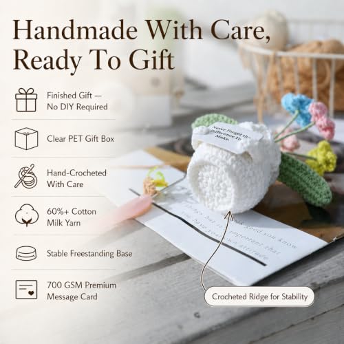 Forget-Me-Not Crochet Flower Potted Plant Gift - color: E-never Forget the Difference You Make