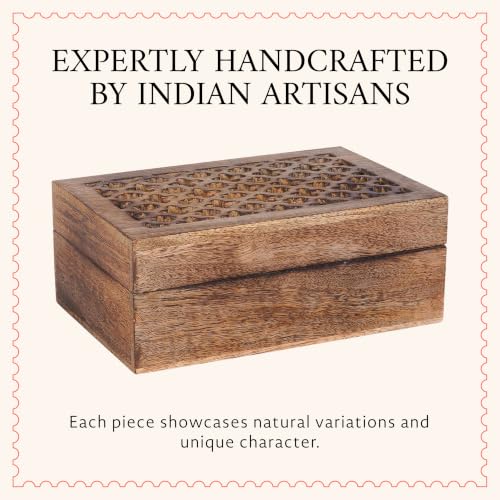 Mela Artisans Trellis Wood Storage Box - Medium Burnt, XL - color: Medium Burnt, size: Extra Large