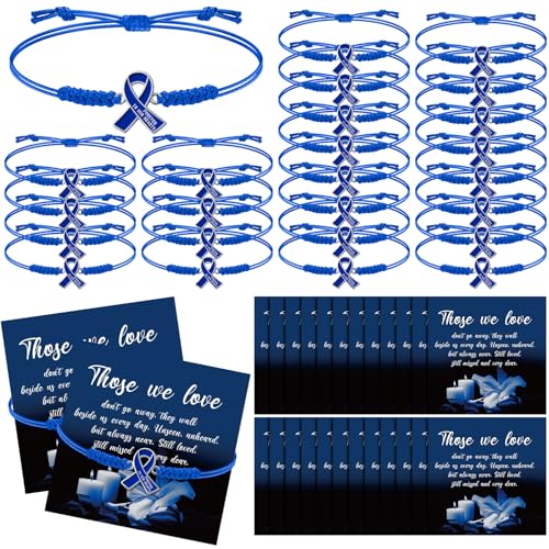 Liliaafar 24 Set Funeral Favors Memorial Bracelet with Card for Memorial Celebration of Life Funeral Party Mourning Event Remembrance Supplies Mourning Bands Keepsake Gift for Guests - color: Blue