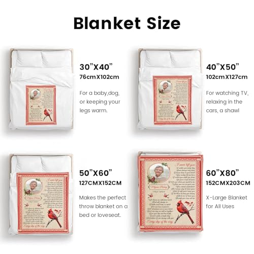 Personalized Memorial Blankets with Photos, in Memory of Loved One Gifts, Sympathy Bereavement Cardinal Blanket for Loss of Mom Dad Grandma Husband Son Daughter - color: New Arrivals-1