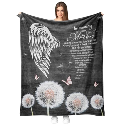 Memorial Gifts for Loss of Mother, Bereavement Gifts, Sympathy Gifts for Loss of Mom, Mom Memorial Grief Gifts Blanket 60"x50", Remembrance Gift for Loss - color: Bereavement Blanket-mother