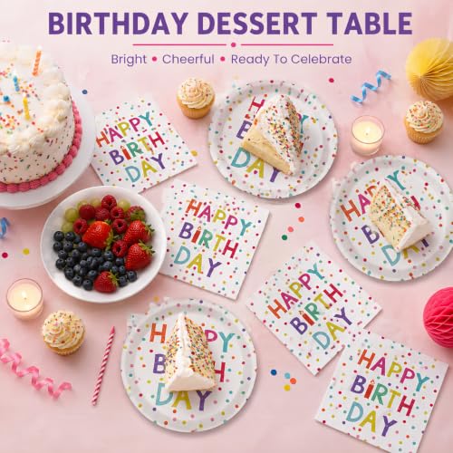 40 Pcs Birthday Plates and Napkins Set, Large 9 Inch Party Plates - color: Birthday