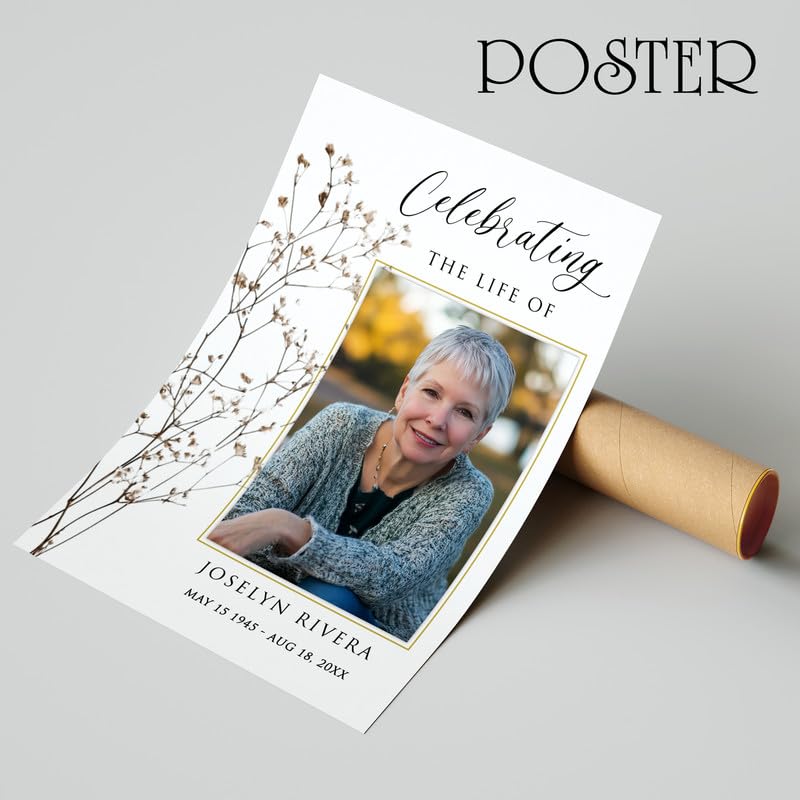 Celebrating the Life Memorial Sign Personalized - Funeral Welcome Sign, Celebration of Life Poster with Picture, Funeral Photo Display Board, In Loving Memory, Forever In Our Hearts Canvas #15 - color: Version #15