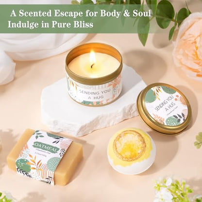 Get Well Soon Gift Baskets for Women, Sending Warmth Gift, Self Care Gifts, Spa Care Package After Surgery Inspirational Thinking of You Sympathy Gift, Birthday Mother's Day Easter Gifts - color: White