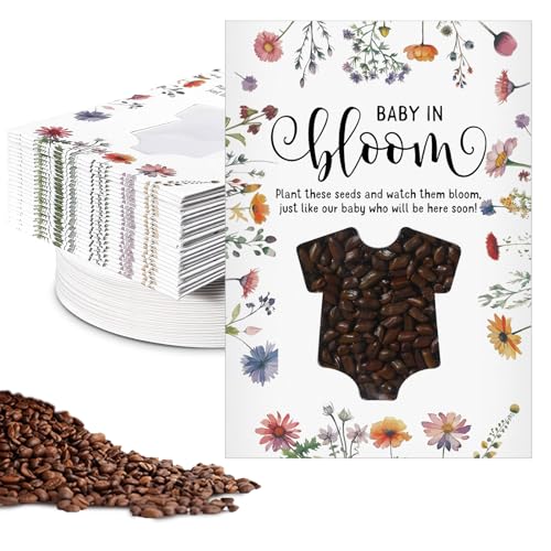 Fumete 50-pack Clothes Style Baby in Bloom Baby Shower Favor for Guests Wildflower Seedless Packets Love Window Wildflower Seedless Envelopes for Wedding Party Gender Reveal - style: Clothes