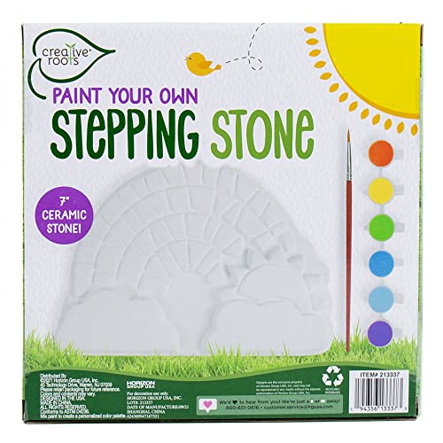 Creative Roots Paint Your Own Rainbow Stepping Stone Craft Kits for Kids, Ceramics to Paint, Ages 6+ - style: Rainbow