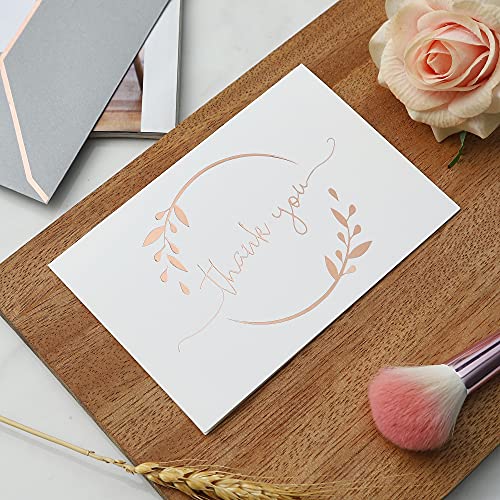 Winoo Design Heavy Duty Thank You Cards with Envelopes - 36 PK - Gold Thank You Notes 4x6 Inches Baby Shower Cards Wedding Small Business Graduation Funeral Bridal Shower (Rose Gold) - style: Rose Gold