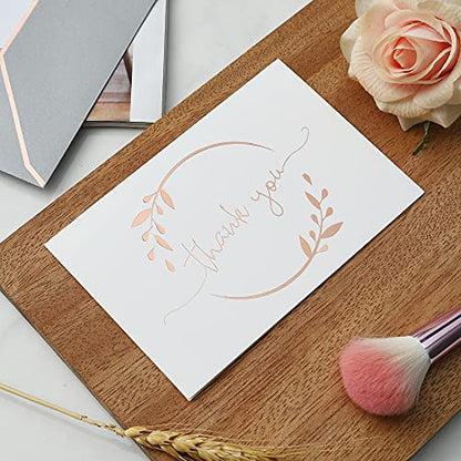 Winoo Design Heavy Duty Thank You Cards with Envelopes - 36 PK - Gold Thank You Notes 4x6 Inches Baby Shower Cards Wedding Small Business Graduation Funeral Bridal Shower (Rose Gold) - style: Rose Gold