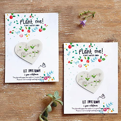 Ezoon Plantable Wildflower Seed Paper Hearts In Loving Memory 50 Pack Funeral Favors