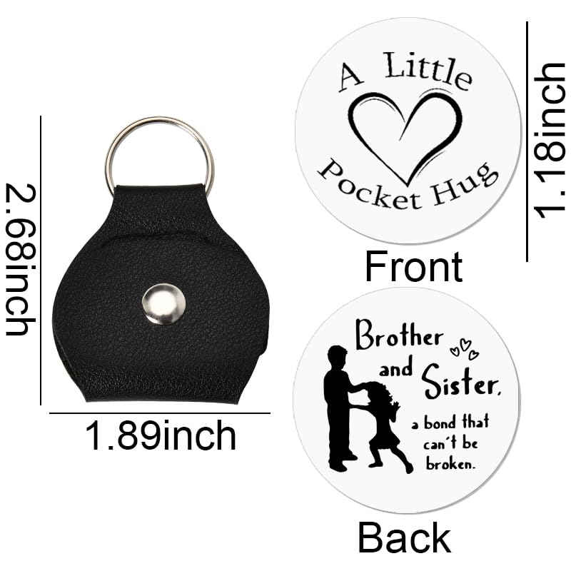 Sisadodo Pocket Hug Token Long Distance Relationship Keepsake Gifts for Son Daughter Birthday Christmas Gifts for Women Men - color: Brother and Sister
