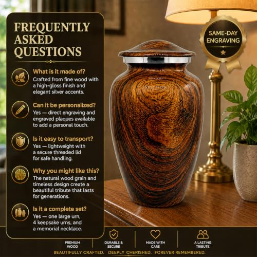 Plant Urn-Parent (Walnut Grain Large, Urns) - color: Walnut Grain Large