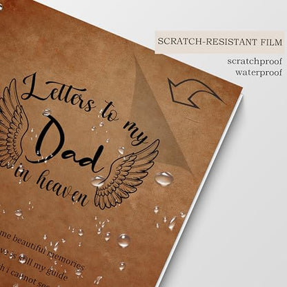 Letters to Heaven Notebook Journal 5.5x8.3, Memorial Gifts for Loss of Dad, Remembrance Bereavement Gifts Spiral Hardcover Notebook, Bereavement Gift for Loss of Father, Grief Journal - color: Letters to Dad in Heaven