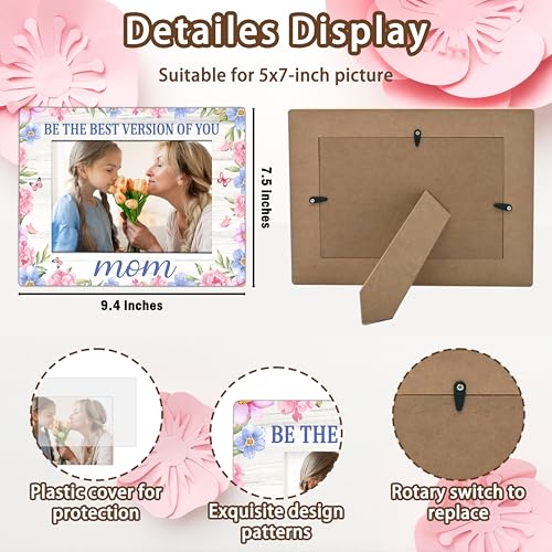 ISOVF Mothers Day Mom Picture Frame | Love You Forever Family Mothers Day Gifts | Rustic Wood 5X7 Mom & Me Photo Frame For Desk Display | A10 - style: first mothers day