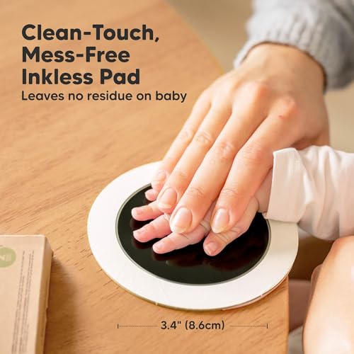 2pk Inkless Baby Hand and Footprint Kit Mess Free Ink Pad (Jet Black, Round) | Round Size, Newborn Keepsake, Dog Nose, Paw Print Kit, Clean Touch Ink Pads, Baby Handprints Footprints Kit, New Mom Gifts - color: Jet Black, size: 2-Pack, Round 3.4" x 3.4"