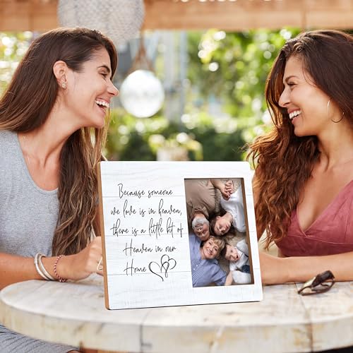 Memorial Pictures Frame, Because Someone We Love Is In Heaven Photo Frame, Sympathy Gifts For Loss Of Loved One, Farmhouse Home Living Room Bedroom Decoration -b21