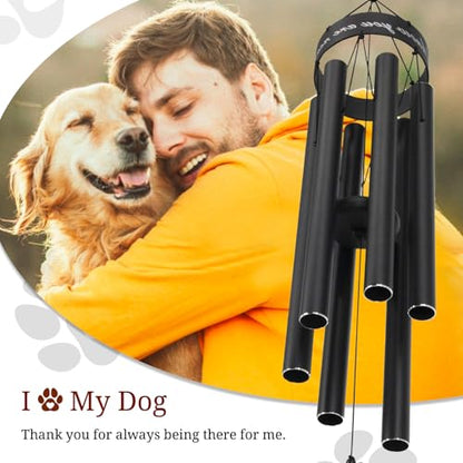 Pet Memorial Wind Chime, 30 Inches Paw Print Pet Remembrance Gift - color: No Longer