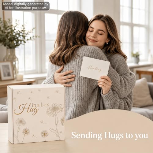 11Pcs Sympathy Gift Baskets for Women, Bereavement Grief Condolence Care Package for Loss of Loved One Hug in a Box with Emotional Support Crochet Doll, Thinking of You Gifts for Grieving Friends