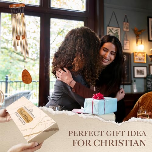 Aurahouse Christian Gifts for Women Men, Christian Wind Chimes | Bible Verse Gifts, Religious Gifts for Women, Faith Based Gift for Women Mom Sisters Friends Coworkers - size: 25.5 in