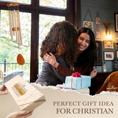 Aurahouse Christian Gifts for Women Men, Christian Wind Chimes | Bible Verse Gifts, Religious Gifts for Women, Faith Based Gift for Women Mom Sisters Friends Coworkers - size: 25.5 in