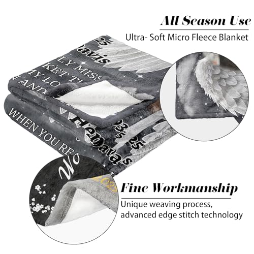 Vsmoedb Custom Memorial Blanket with Pictures for Loss of Loved One - color: Select06
