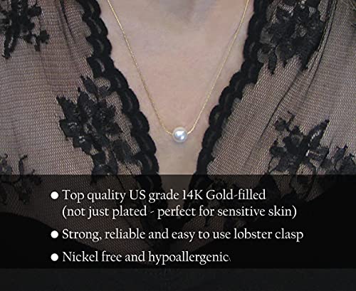 Be Wished Loss of a Mother Sympathy Gifts, Handmade Necklace with Meaningful Message, Ready to Give Jewelry - style: 14K Gold Pearl Necklace