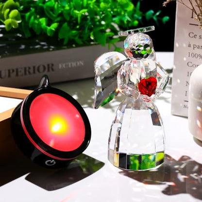 Ornalrist Crystal Healing Angel Figurines with Multicolor LED Light | Healing, Express Sympathy, Comfort and Remembrance, 5.9', Gift Boxed - color: Heart