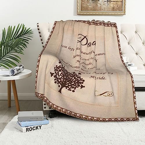 Memorial Gifts for Loss of Father Mother Sympathy Blanket Bereavement Gifts for Loss of Dad Mom Rememberance Condolences Gift (60"x80", Letter Print-Loss of Dad) - size: 60"x80"