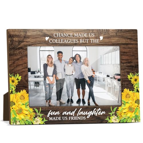 Funny Gifts for Coworkers Wooden Picture Frame - Goodbye and Farewell Gift for Friends - Desk Office Frame 'Chance Made Us Coworkers' - 4x6 - Jk0248 - color: XK07