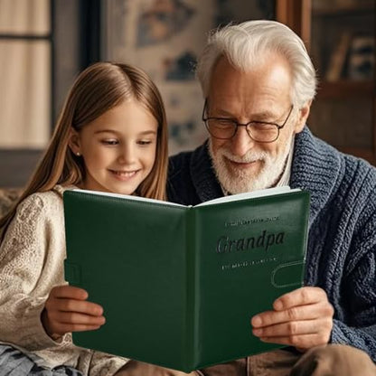 Artmag Grandpa's Life Story Journal with 250+ Prompt Questions, Family Keepsake Book Leather Cover for Grandpa to Share His Memories for Birthday Father's Day Christmas (Dark Green) - style: Grandpa's Life Story Journal （Dark Green）