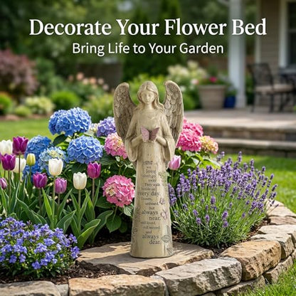 Ivy Home Standing Angel with Butterfly Garden Statuary