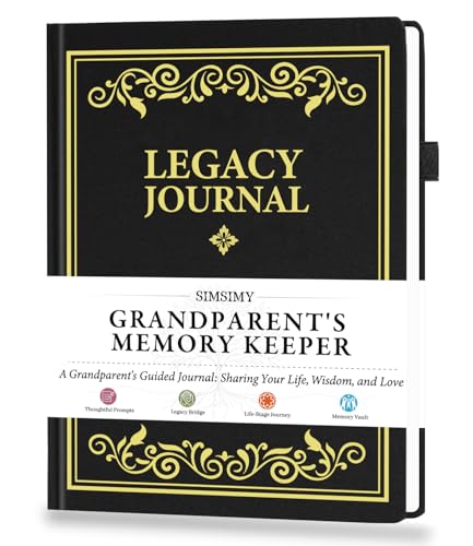 Grandparents Life Story Journal, Keepsake Legacy Journal with Prompt Questions, Tell Me Your Life Story Grandparent Memory Book, Linen Hardcover Gift for Nana, Grandma, Grandpa, Parents - color: Black, size: Grandparents' Life Story Journal