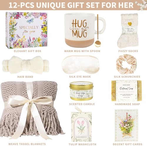 Self Care Gifts for Women Get Well Soon Gift Baskets, Birthday Gifts for Women Care Package, Sympathy Gifts for Loss of Loved One Spa Gifts Thank You Gifts for Mom Her Wife Friend Grandma