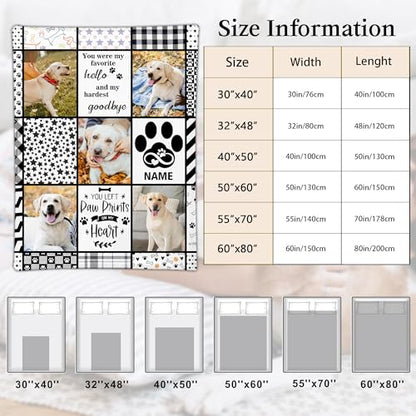 Ship Next Day, Personalized Pet Memorial Gifts, Custom Dog Blanket with Pictures Name, Customized Pet Memorial Photo Blanket, Loss of Pet Sympathy Gift, Dog Passing Away Bereavement Gifts - color: Dog Blanket 3