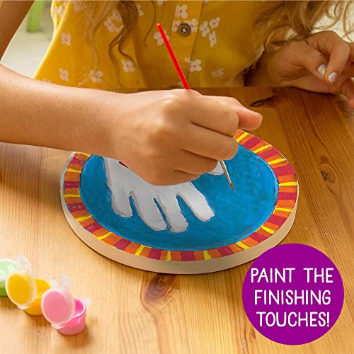 Creative Roots Paint Your Own Stepping Stone Kit, Handprint | DIY Garden Stepping Stone Activity, Arts and Crafts Project for Kids, Includes Pre-Cast Ceramic and Paints - style: Handprint
