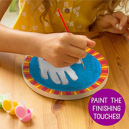 Creative Roots Paint Your Own Stepping Stone Kit, Handprint | DIY Garden Stepping Stone Activity, Arts and Crafts Project for Kids, Includes Pre-Cast Ceramic and Paints - style: Handprint