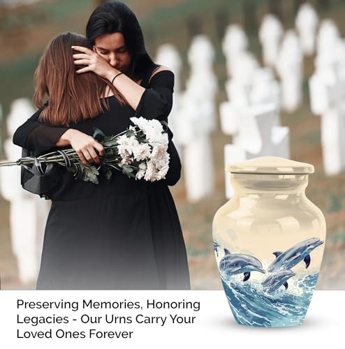 Mini Dolphin Urn - Keepsake Urns - Keepsake Urns for Human Ashes Dad - Cremation Urns for Burial - Small Memorial Urns and Keepsakes for Ashes (Size - 3inch,4pcs) - size: #4 (Set of 4)