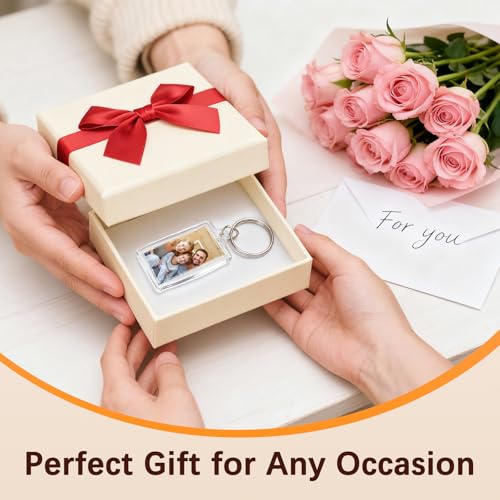 Clear Acrylic Photo Keychain Frames Double-Sided Picture Holders - size: 50 pack 1.57“ x 2.2”