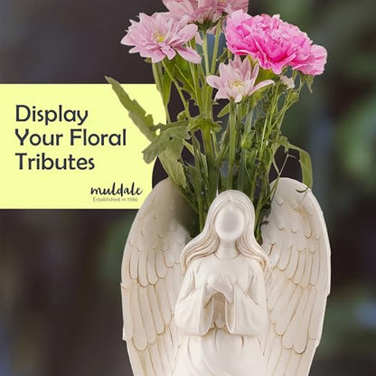 Solar Angel Statue Decoration for Cemetery - Loss of a Mother Sympathy Gifts - in Loving Memory Ornament Mom - Outdoor - Mothers Day Gifts - Light Up Garden Memorial - style: Mom Tribute
