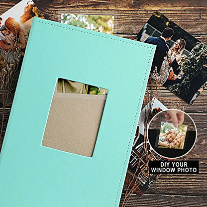 Ywlake Photo Album 4x6 300 Pockets, Leather Photo Albums Holds 300 Horizontal Only Pictures Teal - color: Teal, size: 300 Pockets