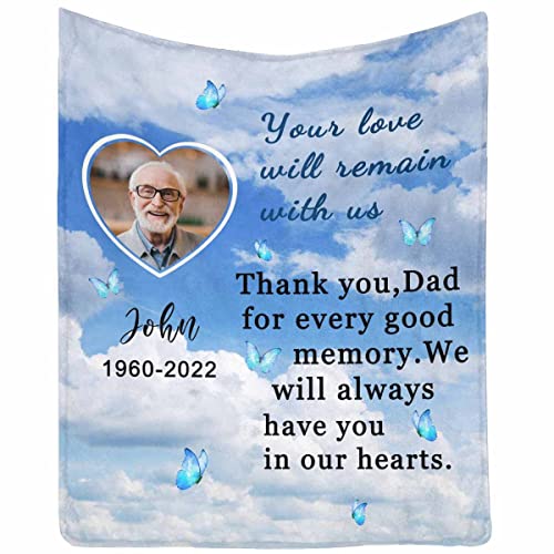 InterestPrint Memorial Blanket Gifts for Loss of Dad Father - Sympathy Gift for Bereavement Funeral Favors - color: Multi Ab1, size: 30 x 40 Inches