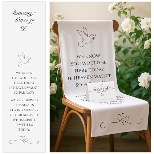 Reserved Chair Sign,2Pcs Wedding in Memory for Chair, White - style: White Pigeon