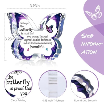 Inspirational Gifts for Women, Motivational Gifts for Coworkers, Cheer Up Gift for Colleagues Friends Christmas, Encouragement Present Beautiful Butterfly Gift Decorative Signs Plaque - style: Butterfly
