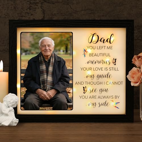 Memorial Gifts LED Shadow Box 4x6 Picture Frame Sympathy for Loss of Dad - size: Dad Memorial