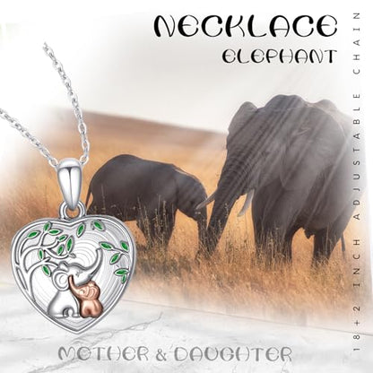 TUGHRA Locket Necklaces That Holds Picture Sterling Silver Elephant Locket Heart Pendant Necklace Photos Jewelry Gifts for Women Teen Mom Daughter - style: 05-White Gold