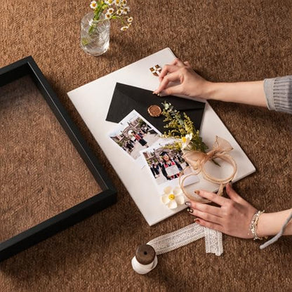 12x16 Large Shadow Box Frame with Thickened Acrylic Panel & Pins - color: Black+high Definition Panel + Shatter-proof Packaging, size: 12x16