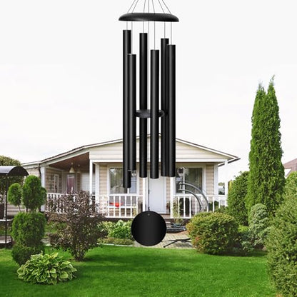 FDOCOI 45'' Wind Chimes Outdoor,Memorial Wind Chime, Large Wind Chimes for Outside Deep Tone, Sympathy Gifts. Black - size: 45'' Black