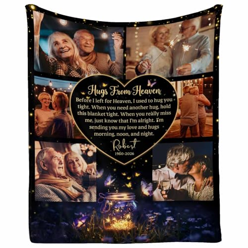 Customized Memorial Blankets with Photos for Loss of Mother Dad Grandma Grandpa Made in USA - color: New Design 19